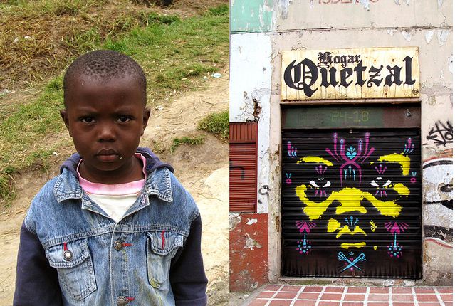 فن الشوارع بوجوه كولومبية