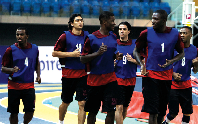 "المنتخب القطري خلال تدريباته في الدوحة"