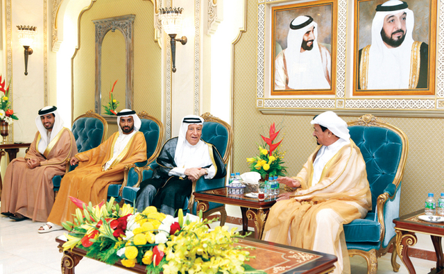 ".. وخلال استقباله حميد القطامي والمهنئين"