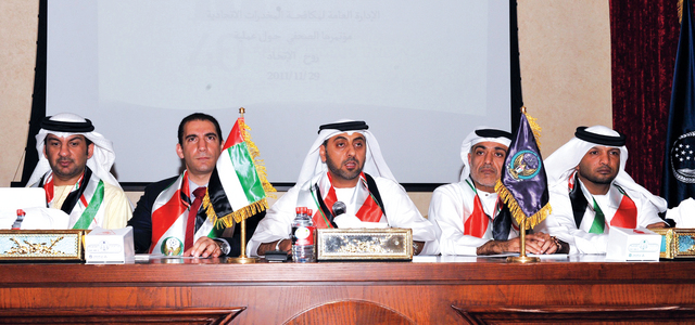 "المقدم السويدي والدكتور وديع خلال المؤتمر الصحفي"