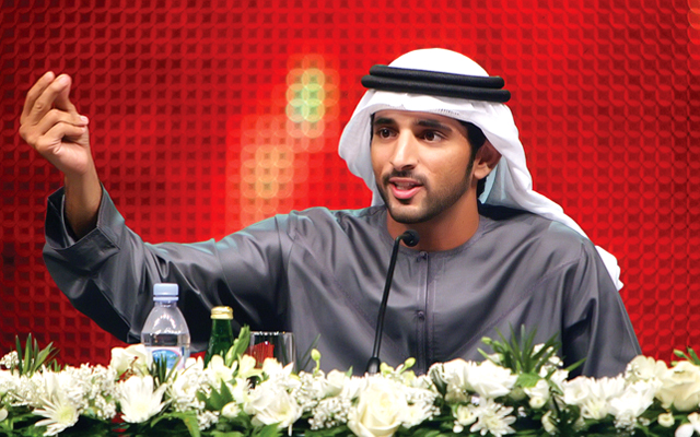 "حمدان بن محمد خلال فعاليات الملتقى السابقة"