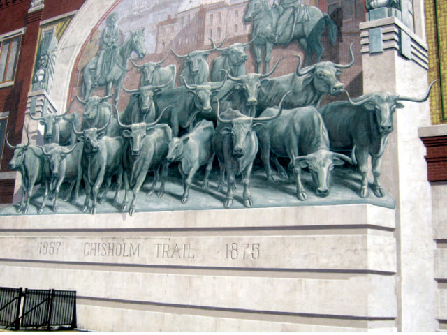 "تاريخ رعاة البقر على لوحة تذكارية"