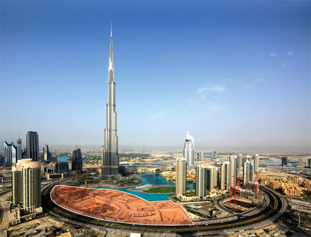 "موقع المشروع الجديد في وسط مدينة دبي"