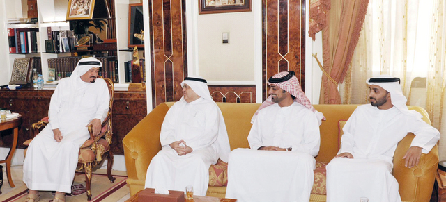 "..وخلال استقباله حمد المدفع"