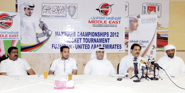 "خلال المؤتمر الصحافي للإعلان عن بطولة الكريكيت الجديدة في المهرجان الرمضاني تصوير: محمد منور"