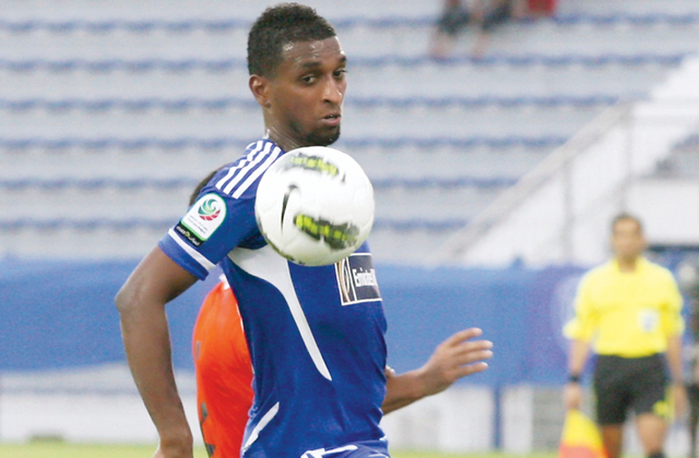 "حسين إبراهيم في مباراة سابقة أمام عجمان (البيان)"