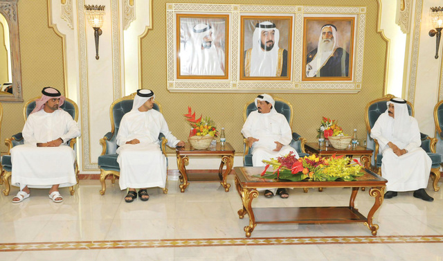 "حميد النعيمي لدى استقباله  ولي عهد الفجيرة             \t\t\t                 وام"