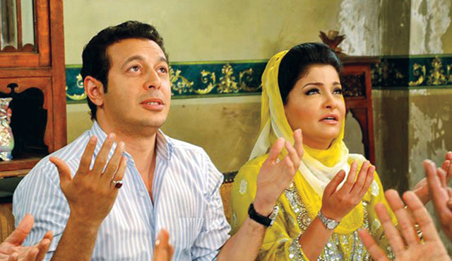 "علا غانم مع مصطفى شعبان في \"الزوجة الرابعة\" \t\t\t\t\t\t                       من المصدر"