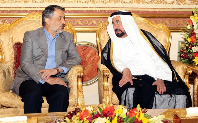 "سموه خلال استقبال السفير الإيراني وام"