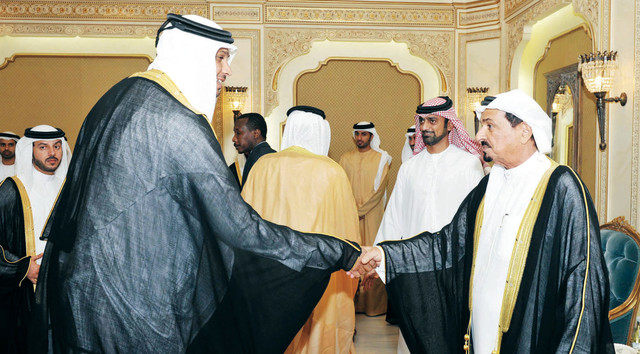 "سموه يتقبل التهاني من جموع المهنئين بحضور عمار بن حميد"