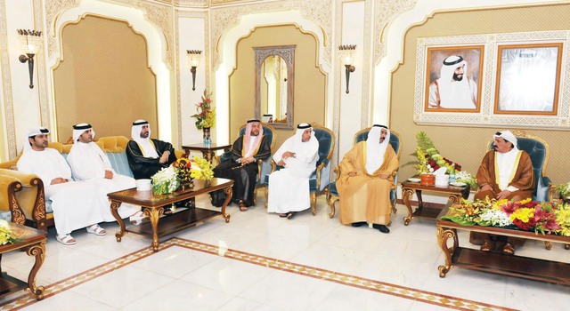 "النعيمي خلال استقبال المر وأعضاء المجلس الوطني"