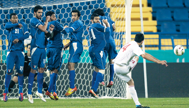 "لقطة من لقاء سابق لمنتخب الكويت\t\tأرشيفية"