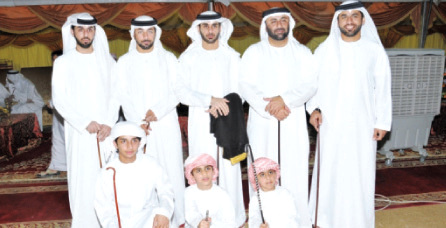 "أحمد البلوشي والد العروس والمستشار عبدالله عبدالكريم والعريس وسهيل مغير"