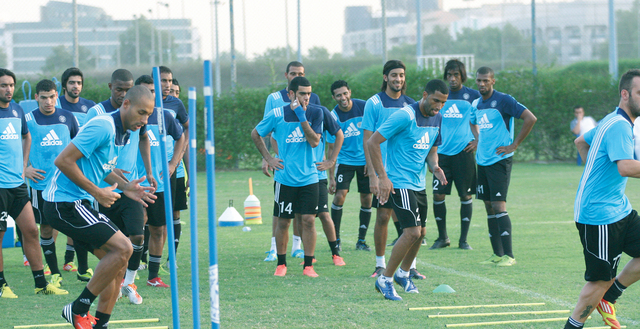"جانب من استعدادات النصر لمباراة الديربي (تصوير عاطف الغمري)"
