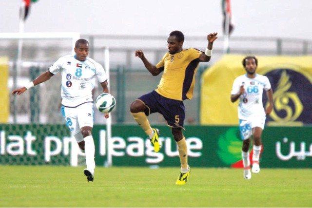 "دبي تقدم مرتين لكنه خسر أمام بني ياس في اللحظات القاتلة تصوير - مصطفى الأميري"