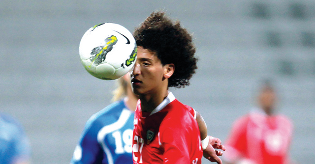 "عمر عبد الرحمن أجاد خلال المباراة"