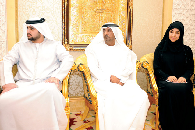 "مكتوم بن محمد وأحمد بن سعيد وريم الهاشمي"