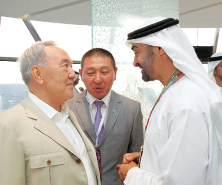 "محمد بن زايد في حوار مع نور سلطان نزارباييف"