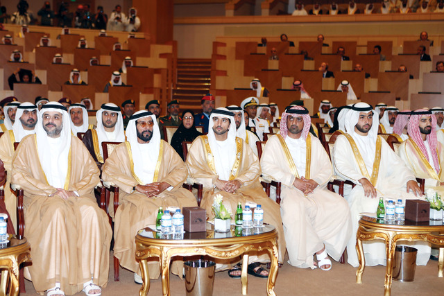 "طحنون بن محمد ومكتوم بن محمد وسلطان بن محمد بن سلطان القاسمي ومحمد بن حمد الشرقي وسيف ومنصور بن زايد"