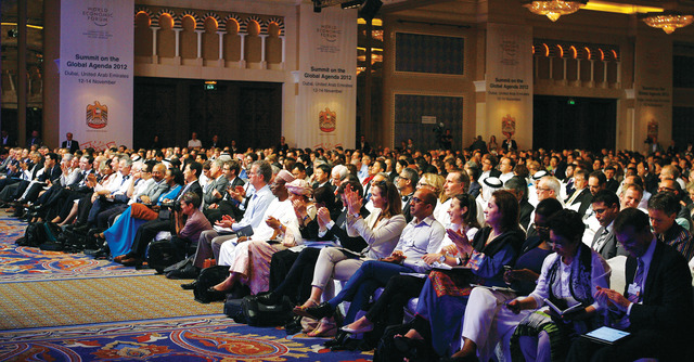 "مؤتمر الأجندة العالمية بحضور الشيخ محمد بن راشد آل مكتوم\tتصوير ــ عبدالحنان مصطفى"