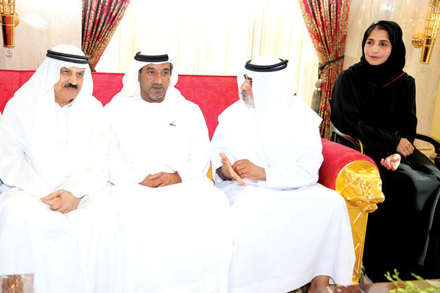 "احمد بن سعيد ونهيان بن مبارك وعبدالله عمران"