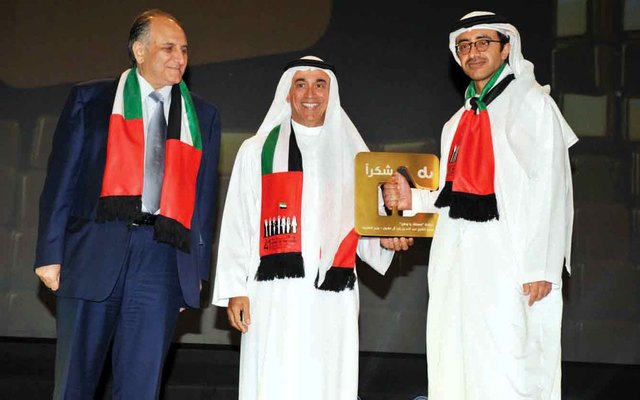 "عبد الله بن زايد خلال الاحتفال \t \t من المصدر"