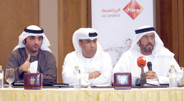 "الإعلان عن تغطية قناة أبوظبي الرياضية لخليجي 21 \t تصوير: مجدي أسكندر"