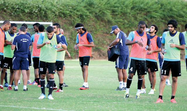 "جانب من تدريبات النصر \t تصوير:عاطف الغمري"