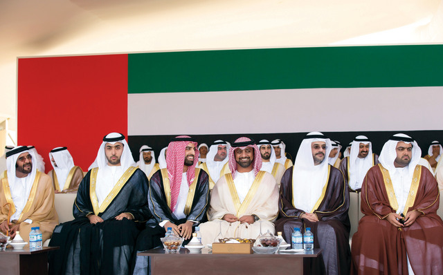 "سلطان بن محمد بن سلطان القاسمي وعمار النعيمي ومحمد بن حمد الشرقي وراشد بن سعود المعلا ومحمد بن سعود القاسمي وسيف بن محمد ومحمد بن خليفة خلال الافراح"