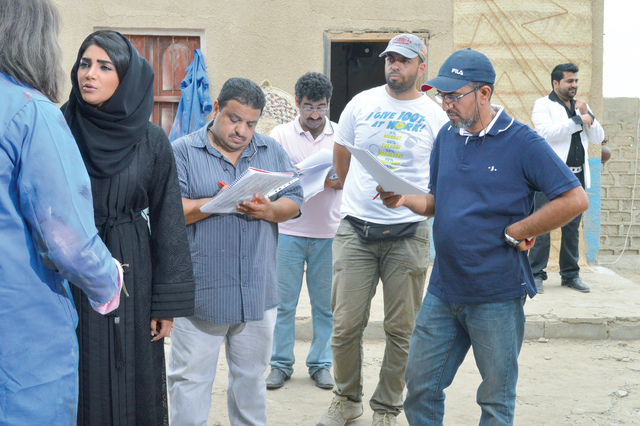 "أثناء الاستعدادات لتصوير احد مشاهد المسلسل \tالبيان"