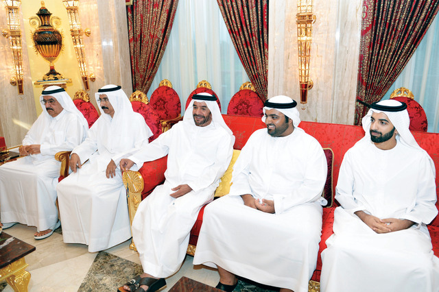"محمد بن حمد الشرقي ومحمد بن سعود وحمدان بن راشد وسرور بن محمد ومحمد المر"
