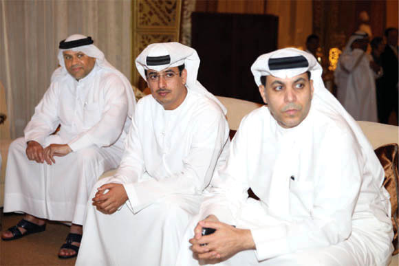 "ظاعن شاهين وابراهيم الحساوي خلال اللقاء"