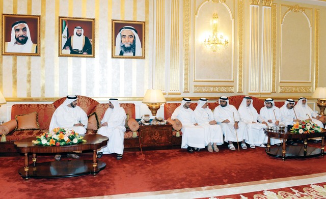 "الشرقي خلال استقبال نائب حاكم أم القيوين بحضور المسؤولين"