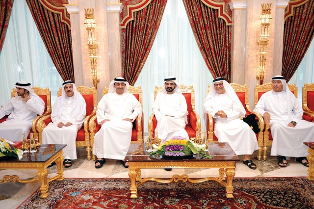 "محمد بن راشد وحمدان بن محمد وعبدالله بن زايد وقرقاش وتريم عمران والحضور تصوير سيف محمد ــ محمدهشام"