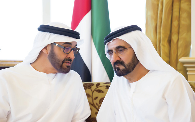 "نائب رئيس الدولة وولي عهد أبوظبي يتبادلان الحوار حول رفعة الوطن ورفاهية المواطن\t وام"