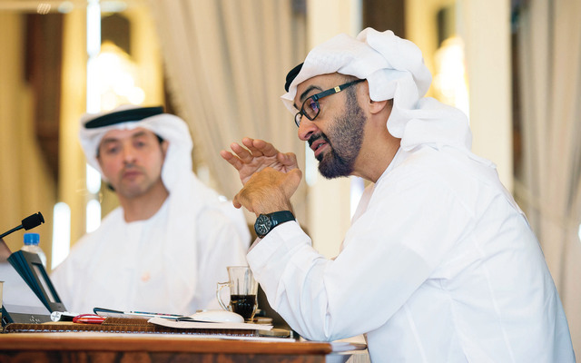 "محمد بن زايد متحدثا"