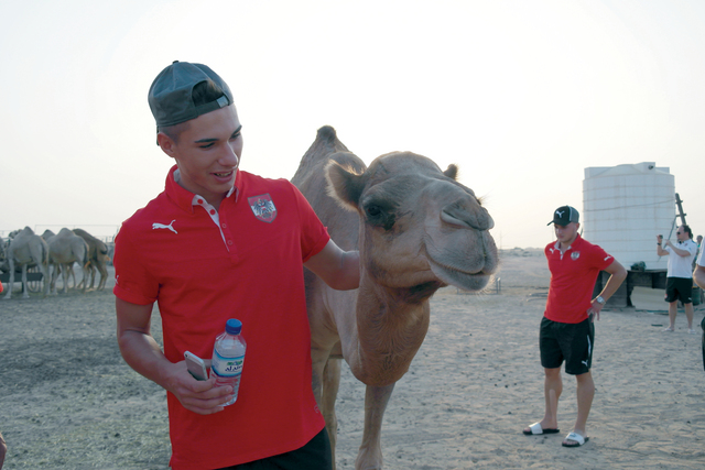 "لاعب النمسا يداعب سفينة الصحراء"