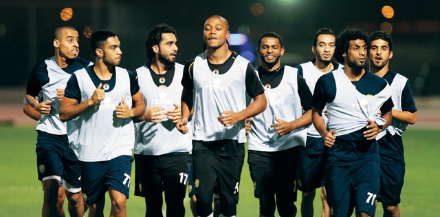 "جانب من تحضيرات الوصل استعداداً للقاء الظفرة \tالبيان"
