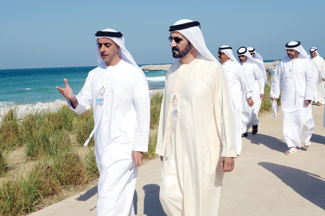 "محمد بن راشد وحمدان بن راشد وسيف بن زايد"