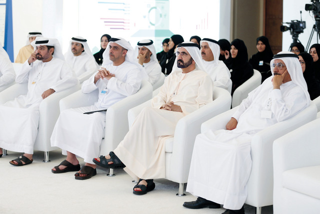 "نائب رئيس الدولة خلال أعمال الخلوة الوزارية بحضور حمدان بن راشد وسيف بن زايد والوزراء"