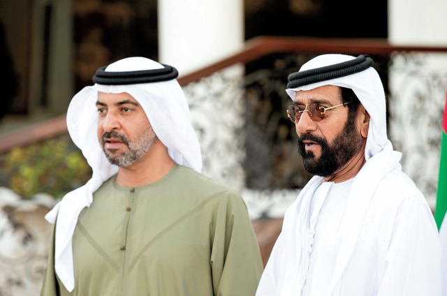 "حمدان بن زايد وطحنون بن محمد"