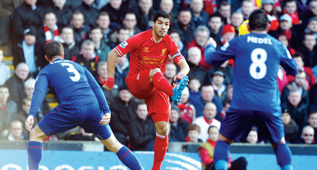 "سواريز قاد ليفربول إلى الصدارة\t أ ف ب"