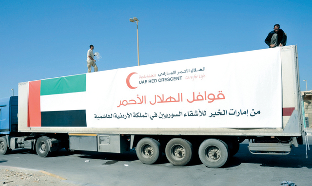 "وصول المساعدات الاماراتية للاجئين \tالبيان"