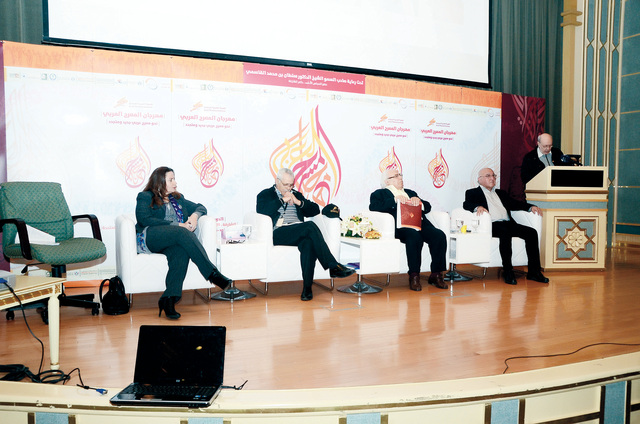"عساف والجاف والمدني وعبدون وأماني فؤاد أثناء الجلسة الأولى"