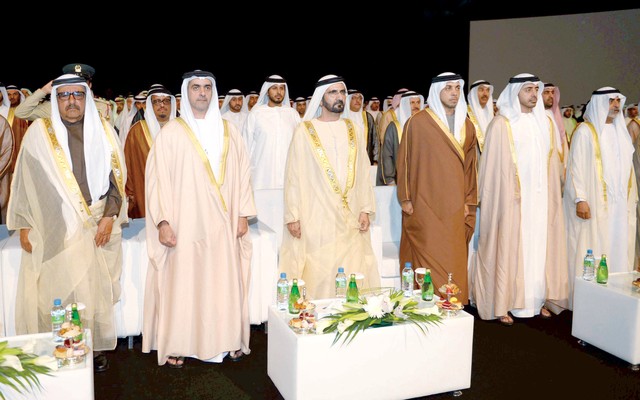 "نائب رئيس الدولة خلال إطلاق الأجندة بحضور حمدان بن راشد وسيف ومنصور وعبدالله بن زايد ونهيان بن مبارك والوزراء وكبار المسؤولين"