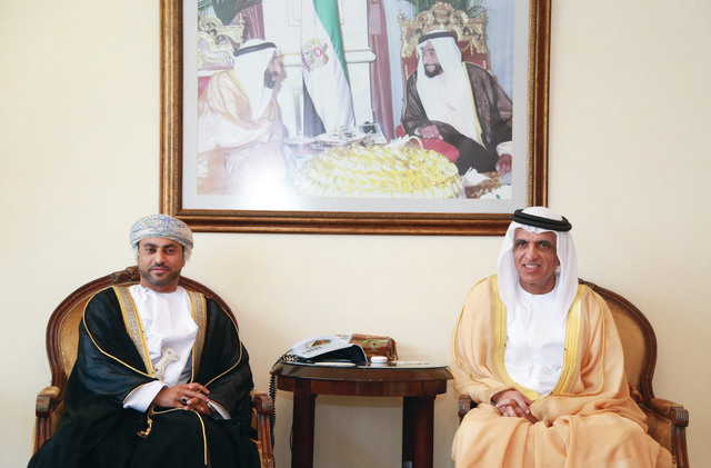 "سعود بن صقر مستقبلاً خليفة البوسعيدي\t وام"