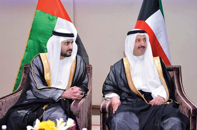 "نائب حاكم دبي خلال حضور حفل الاستقبال الذي أقامه ذياب فرحان الرشيدي"