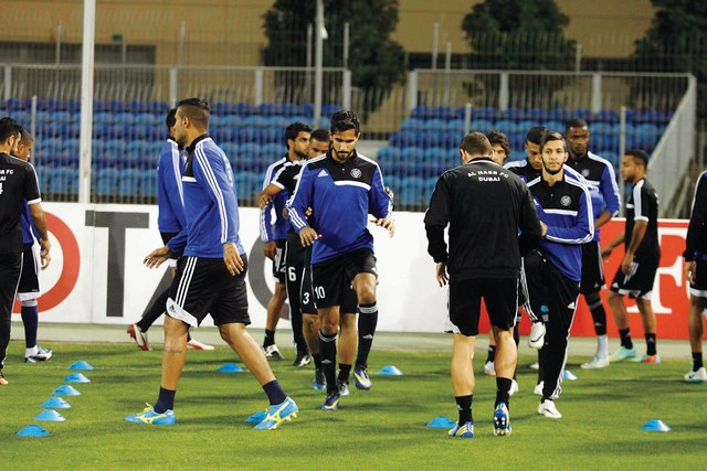 "جانب من تدريبات النصر في البحرين \t تصوير ـــ عاطف الغمري"