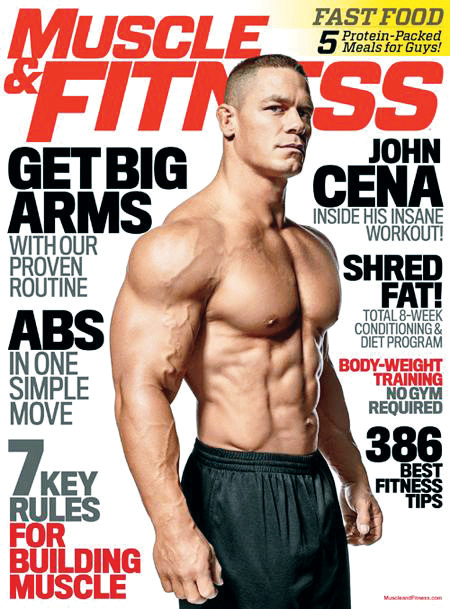 "سينا على غلاف Muscle & Fitness"