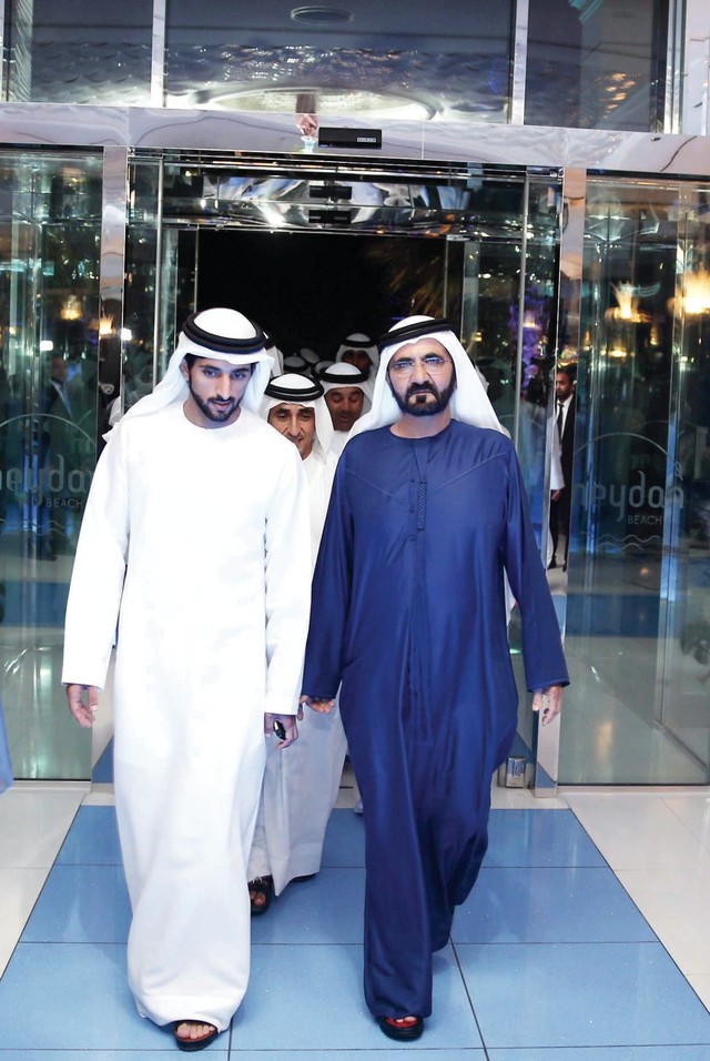 "نائب رئيس الدولة لدى وصوله إلى الحفل  بحضور حمدان بن محمد"